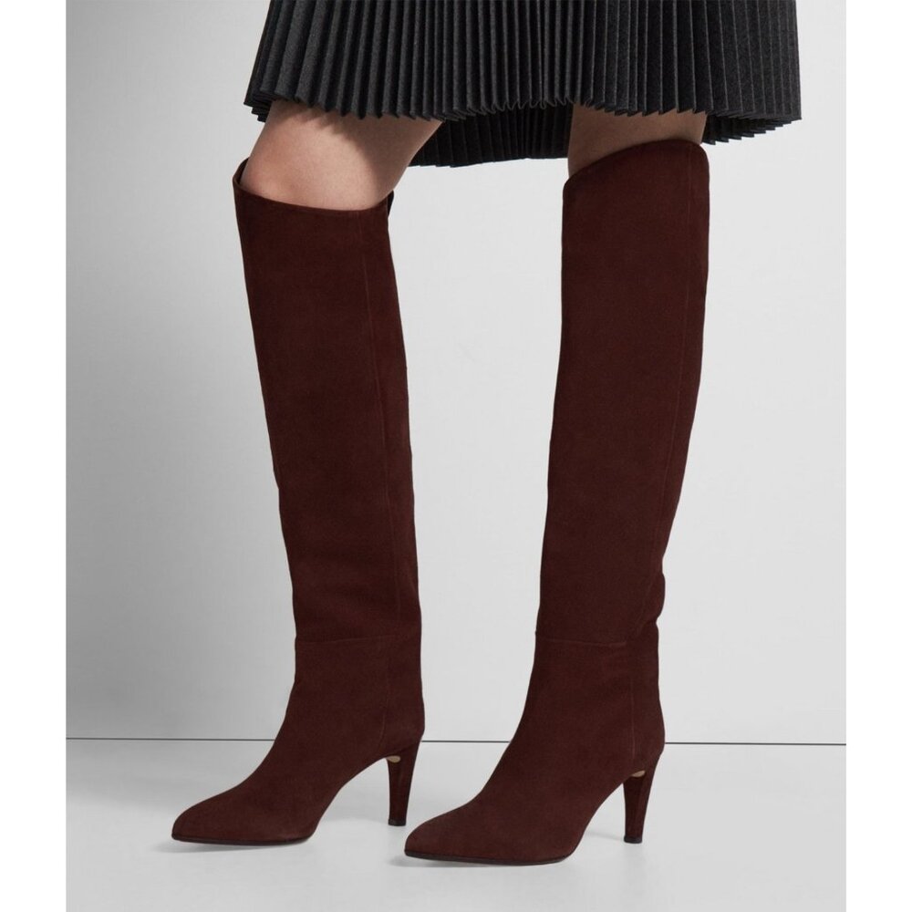 Theory Knee-High Boot in Dark Rust Suede New in Box Size 40 / 9
